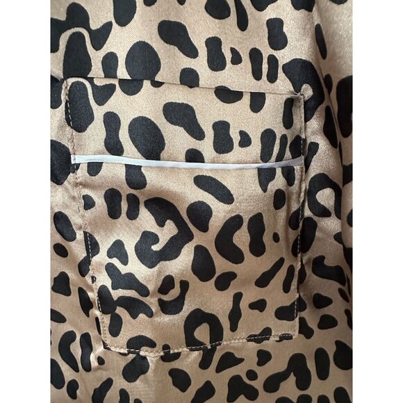 Womens Rachel Zoe Pajama Set XL Leopard Print matching Pj Set - Picture 3 of 8